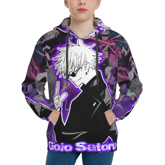 Sukuna Gojo Jujutsu Kaisen Youth Hoodies Sweatshirts Pullover Long Sleeves Hooded Graphic Sweaters