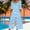 Blue, variant on Women Jumpsuits Formal Hawaii Baggy Capri Pants One Piece Jumpsuits with Pocket 3/4 Sleeve V Neck Baggy Overalls Floral Going Out Date Night Womens Rompers For Summer XXL