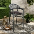 thumbnail image 6 of Home Square 3 Piece Rope and Metal Outdoor Bar Stool Set in Gray, 6 of 11