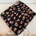 thumbnail image 1 of Pantalones casuales con estampado de Hello Kitty de Sanrio, pantalones rectos holgados con forro de felpa y dibujos animados a la moda, pantalones negros bonitos Y2k para mujer, 1 of 3