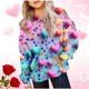 thumbnail image 1 of Sudadera con capucha para niños, camiseta de manga larga con estampado de cuello redondo para niños y niñas mayores, sudadera con capucha, top de poliéster para niña, 1 of 6