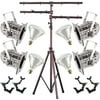 4 Silver Short PAR CAN 38 120w BR40 Flood O-Clamp Stand