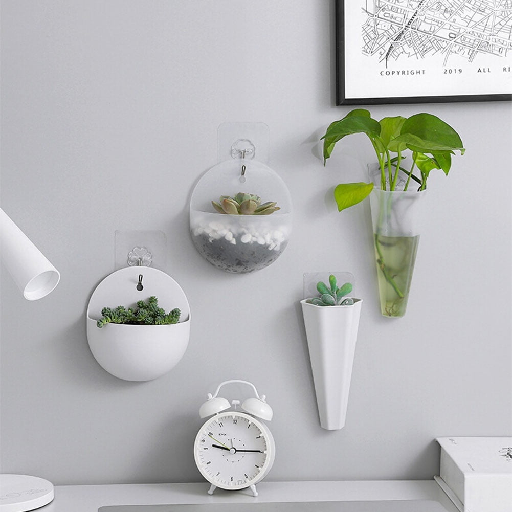 Wall Hanging Planter Small Wall Plant Pot Indoor Wall Mountable Mini Planters with Hook for Home Decorations