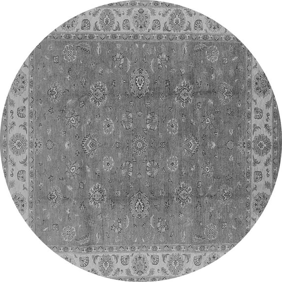 Ahgly Company Indoor Round Oriental Gray Traditional Area Rugs, 5' Round