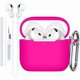 thumbnail image 1 of wonima44 Compatible with AirPods 4 Case(2024), Soft Silicone Protective Cover for Apple AirPods 4, with Keychain, Cleaning Kit & Anti-Loss Strap, AirPods 4th Generation Case for Women Men, Rose Pink, 1 of 1