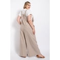 thumbnail image 4 of Saronite Plus Size Pintuck Detail Cotton Overall with Side Pockets Jumpsuit, Stone (Women's), 4 of 4