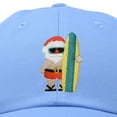 thumbnail image 2 of DALIX Christmas Surfing Santa Baseball Cap Embroidered Hat in Light Blue, 2 of 7