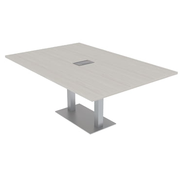 7Ft Rectangular Conference Room Table Power And Data Square Metal Base