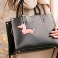 thumbnail image 4 of 2 PCS Leather Dachshund Keychain, Dachshund Keychain Bag Pendant Key Chain Cute Puppy Dog Charm Gifts, Pink, 4 of 7