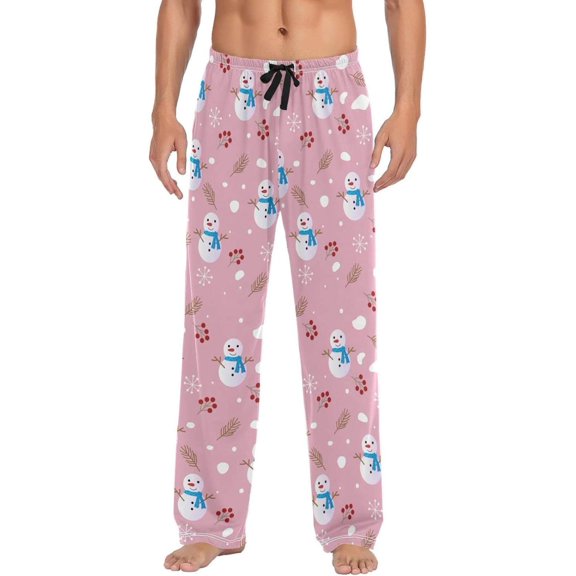 GZHJMY Christmas Snowman Pajama Pants for Men, Lounge Pants Lightweight Men Pajama Bottoms with Drawstring Pockets, Christmas New Year Birthday Gifts, Small