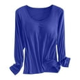 thumbnail image 1 of Built In Bra T Shirt For Womens Padded Long Sleeve Tops Active Blouses Soft Pajama Casual Shirts For Workout, 1 of 5