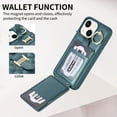 thumbnail image 4 of Nalacover for iPhone 14 Plus Ring Holder Crossbody Wallet Case with Credit Card Slots, Lanyard Shoulder Strap Premium PU Leather Wrist Hand Strap Cover with Kickstand,Darkgreen, 4 of 10