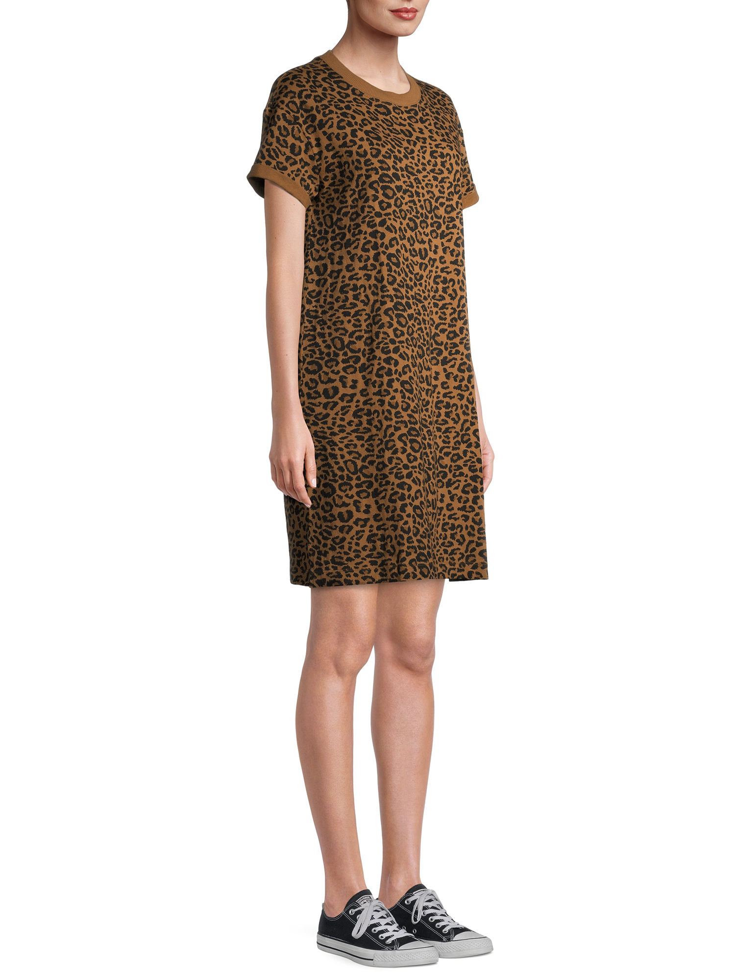 Tru T-shirt Crew Neck Above Knee Dress 