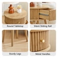 thumbnail image 6 of WIRRYTOR Round Fluted End Table with Drawer, Modern Boho Side Table and Accent Table for Living Room, Natural, 6 of 13
