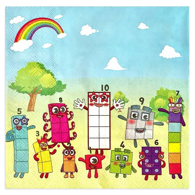 The Numberblocks-Juego de decoración para fiesta de cumpleaños, cartel, taza, plato, mantel, servilleta, bandera, adorno para pastel, suministros de globos para niños
