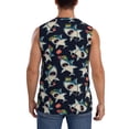 thumbnail image 4 of Bingfone Cartoon Sharks Pattern Men's Tank Tops Workout Sleeveless Tee Shirts Running Beach Tanks for Men-Small, 4 of 7