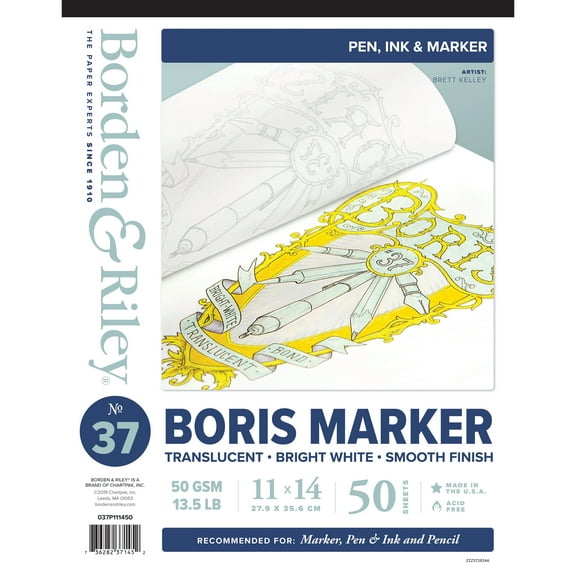 Borden & Riley #37 Boris Marker Pad, 11" x 14", 50 Sheets/Pad