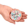 thumbnail image 3 of Koyal Wholesale Compact Mirror Maid of Honor Wedding Gift, Rose Gold, Tea Party Pink Floral Flowers, 1-Pack, 3 of 5