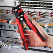 Multi-Function Wire Stripper-3 in 1 Automatic Wire Stripping Tool-10-24 AWG Wire Cutter for Electrical Cable Cutting,Crimping Tools(Red)