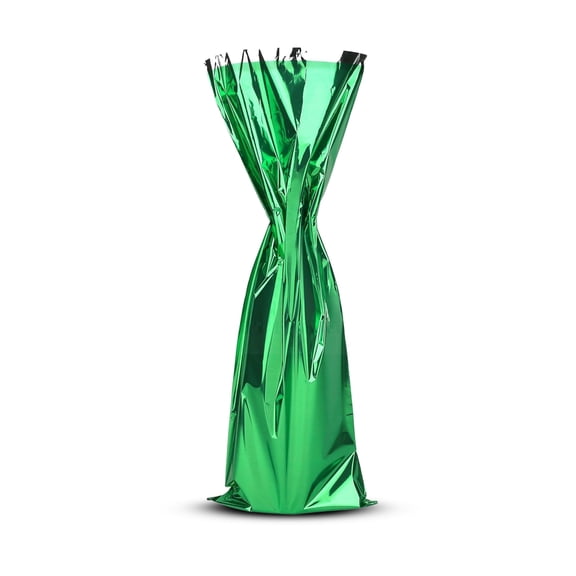 MT Products Metallic Green Mylar Wine Gift Bags for Bottles - Pack of 200