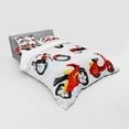 thumbnail image 2 of Ambesonne Cartoon Bedding Set 4 Pcs, Motorcycle Hippie, Queen, Black Yellow, 2 of 2