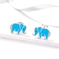 thumbnail image 2 of Sterling Silver Blue Elephant Earrings, 2 of 4