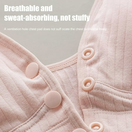 

TAONMEISU Women’s Cotton Nursing Bra | Front Buckle Maternity Breast-Feeding Bralette | Soft Comfy Breastfeeding Bra Wireless Seamless Wide Straps with Removable Spill Prevention Pads (1pcs)