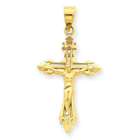 14k Yellow Gold D/C Crucifix Pendant