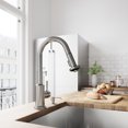 thumbnail image 2 of VIGO Pull-Out Spray Kitchen Faucet with Soap Dispenser, Stainless Steel, 2 of 9