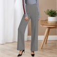 thumbnail image 2 of Arlun Womens Wide Leg Dress Pants Business Casual Flowy Work Palazzo Pants Solid Color Elastic High Waisted Pleated Front Straight Trousers for Daily Commuter Wear Grey XL, 2 of 5
