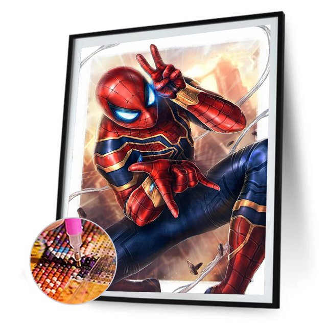Cuadros Decorativos Kit de pintura de diamante 5D Spiderman, taladro redondo completo, diamantes de imitación, arte de pared DIY DQrwqpou Nuevos Originales