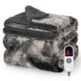 thumbnail image 1 of MARNUR Heated Blanket Full Size, 72"x84" Electric Blanket Full with Faux Fur & Sherpa, Heating Blanket with 6 Heat Levels, 10H Timer, LED Display, Machine Washable, Tie-Dye Gray, 1 of 10