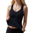 thumbnail image 3 of DuoJiaJ Women Plush Thermal Vest With Pad And Plush Thickening For Fit Paired With A Seamless Thermal Underwear Vest Ladies Thermal Underwear Black XXL, 3 of 5