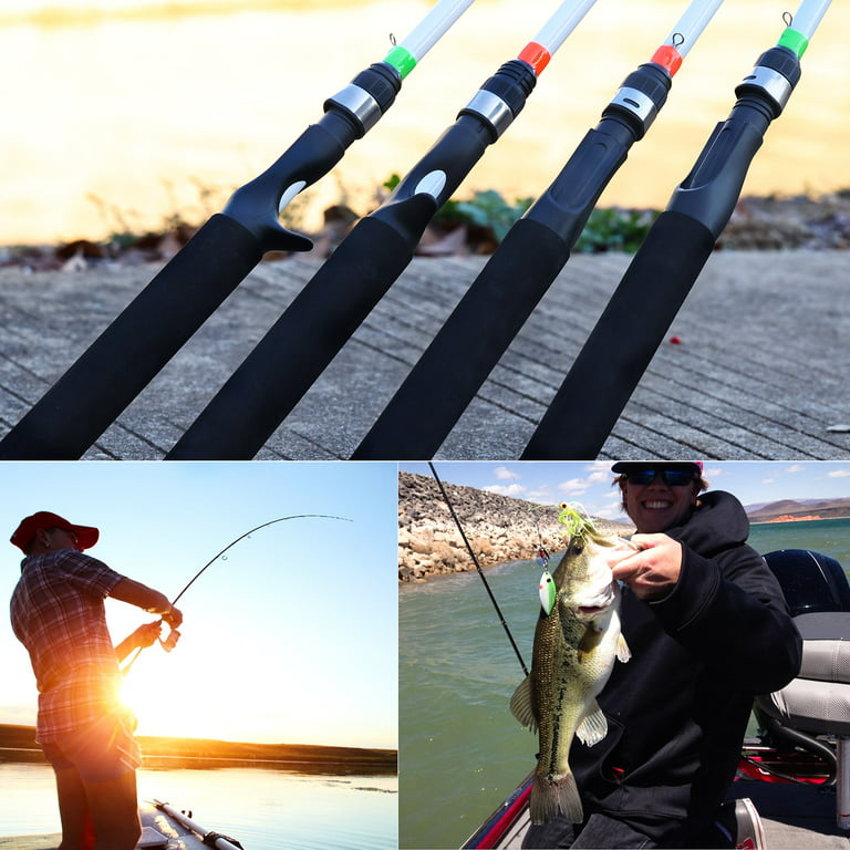 Sougayilang Spinning/Casting Fishing Rod Flexible Glass Fiber Fishing Pole  Max Drag 10LB 