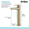thumbnail image 3 of Kraus KVF-1400BG Indy Single Handle Vessel Bathroom Faucet, Brushed Gold, 3 of 4