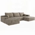 thumbnail image 5 of Modern Minimalist Plush Corduroy 107" U Shaped Sofa with Ottoman,No Assembly Needed, 5 of 7