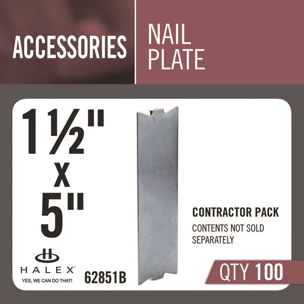 Halex 1-1/2 X 5 Inch Nail Plate - Zinc Plated Steel Wire Protector