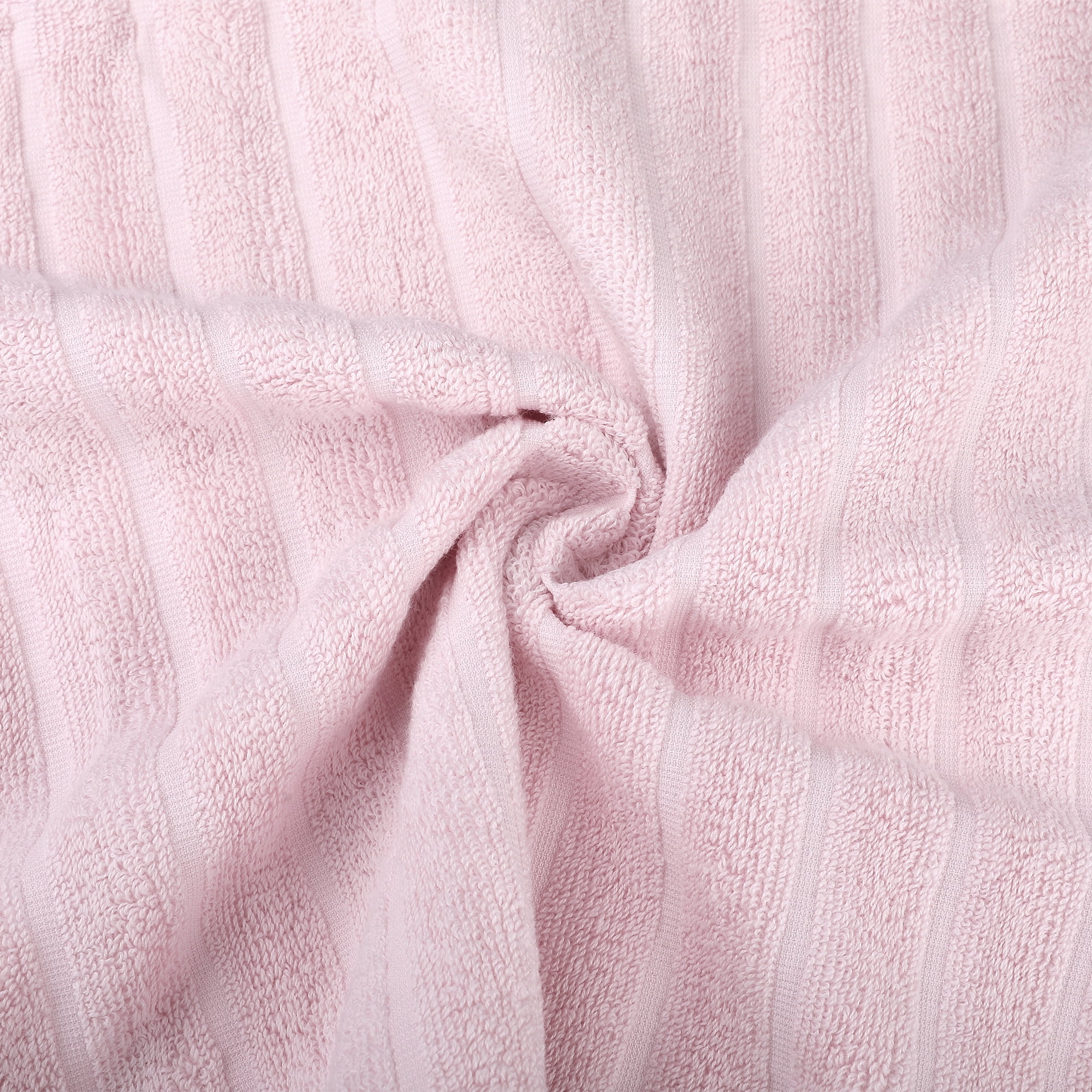 Unique Bargains Striped Cotton Hand Towel 14" x 30" 4 Pcs Pink