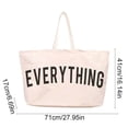thumbnail image 3 of Large Canvas Tote Bag - Extra Large Shopping Bag for Women Beach Totes Bags Reusable Big Grocery Bag,28X16X7 in （White）, 3 of 6