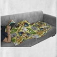 thumbnail image 6 of Children Soft Flannel Fleece Blanket, Funny Animals Hippo Giraffe Koala Parrot Crocodile Zoo Jungle Kids Nursery Graphic, Cozy Plush for Indoor and Outdoor Use, 70" x 90", Multicolor, by Ambesonne, 6 of 6