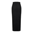 thumbnail image 4 of COMOREBI Womens 2024 Mid-Calf Popular Fall Solid Bodycon A-line Side Slit Elastic Skirt Clearance Outlet Women Clothes Black XL, 4 of 5