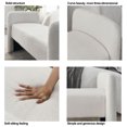 thumbnail image 7 of 52" Accen Upholstered Ottoman, Modern End of Bed Bench with Wooden Frame, Long Teddy Fabric Sofa Couch Bench for Living Room, Entryway, Bedroom, White, 7 of 7