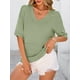 thumbnail image 3 of Suéter PRETTYGARDEN 2025 Cuello en V Tejido Acanalado Verde Medio Talle S, 3 of 8