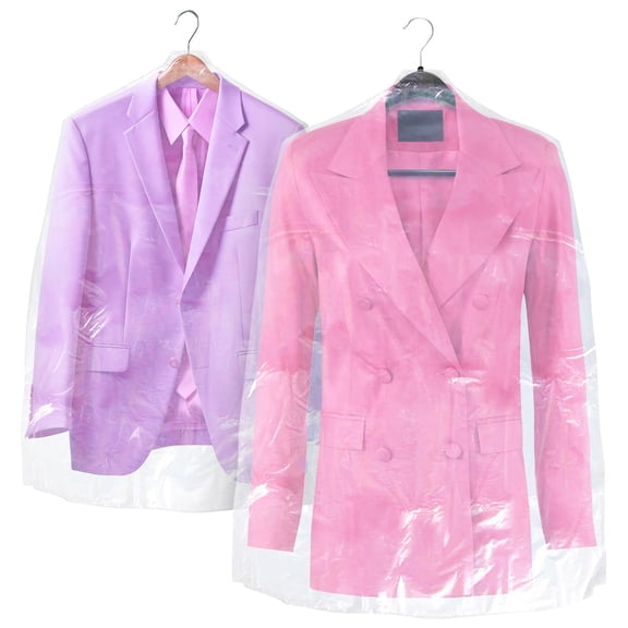 Clear Garment Bags for Storage, 21 x 4 x 54 Inches, Roll of 466 Clear Plastic Garment Bags for Hanging Clothes with Hanger Holes