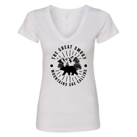 Inktastic The Great Smoky Mountains Are Calling Women's V-Neck T-Shirt