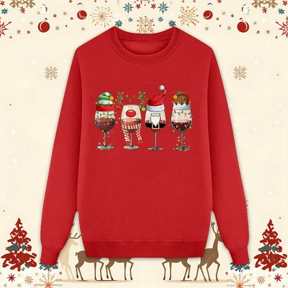 Family Matching Christmas Pajamas Cotton Merry Christmas Couples Sweatshirts Crewneck Long Sleeve Soft Christmas Sweater Pullover for Mom Dad Kids