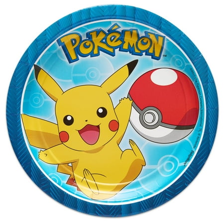 American Greetings Pokemon Party Supplies Paper Disposable Dessert Plates, 8-Count
