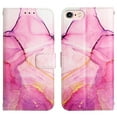 thumbnail image 2 of Allytech iPhone SE 2022 Case iPhone SE 3rd 2nd Gen Case, Slim Folio Flip Cover Kickstand Shockproof Protection Cards Slots Hand Wrist Wallet Case for Apple iPhone 8/7 SE 2020- Pink Marble, 2 of 7