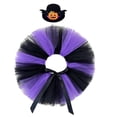thumbnail image 3 of AZXY Halloween Porch Goose Outfit, Purple Black Spider Web Pumpkin Witch Hat & Fluffy Tulle Tutu Kit for 23 Inch Resin Lawn Goose Statue, Front Door Courtyard Patio Fall Harvest Outdoor Decor, 3 of 7