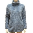 thumbnail image 3 of Zedker Women's Long Sleeve Fleece Coat Full Zip Fleece Jacket Soft Fleece with Pockets Blue L, 3 of 10